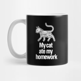 My cat ate my homework funny back to school student Mug